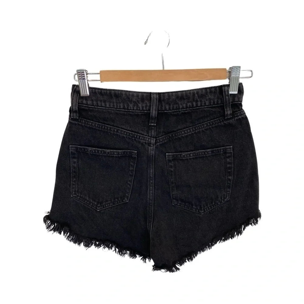 Wild Fable Women's Black Button Fly Frayed Hem Shorts Size 0